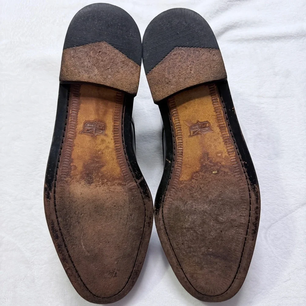 Cole‎ Haan Cap Toe Oxford Dress Shoes Black Polished Leather Lace Up Mens 11.5